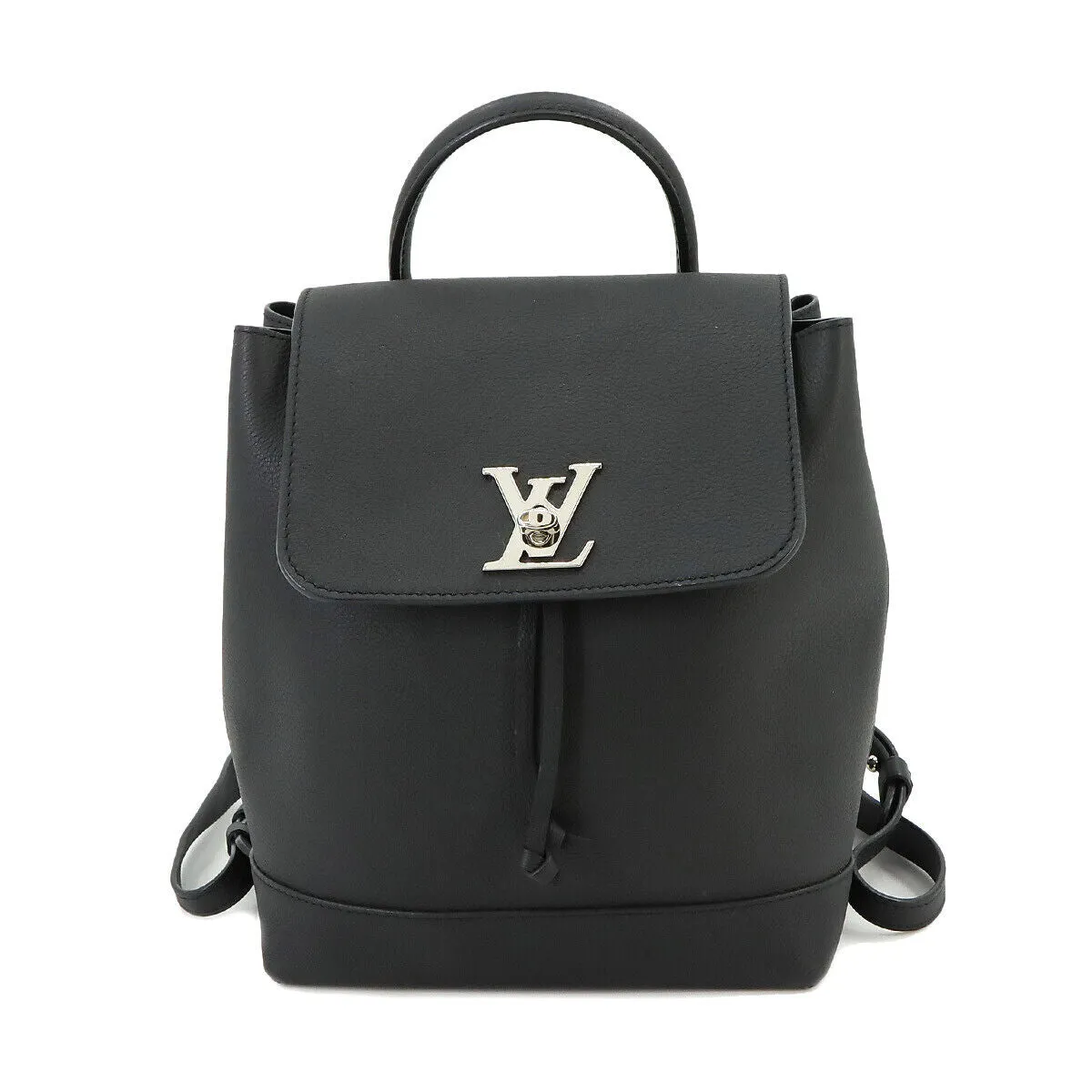LOUIS VUITTON Lock Me  Leather Noir Black Backpack