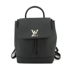 LOUIS VUITTON Lock Me  Leather Noir Black Backpack