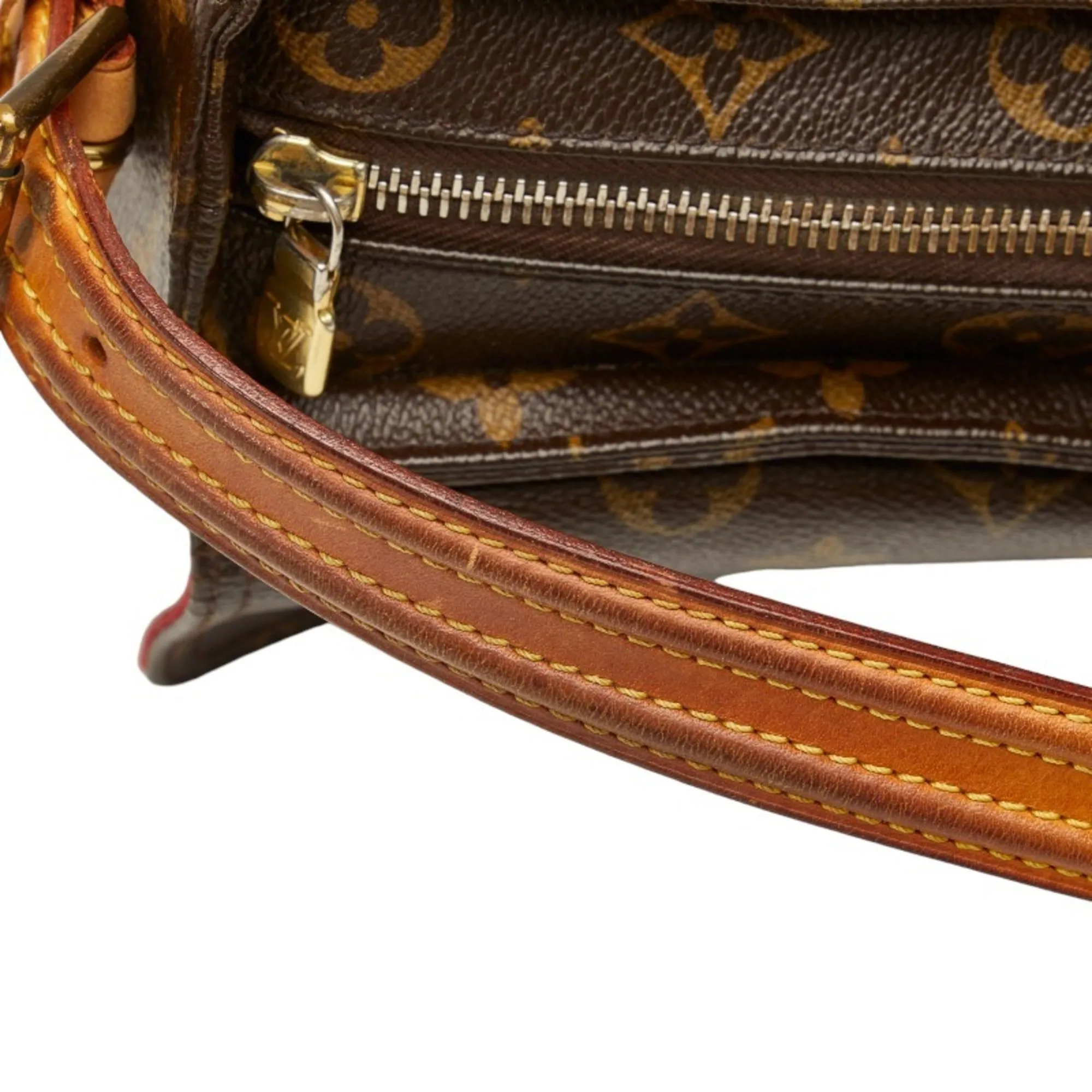 LOUIS VUITTON Monogram Vivacite MM Shoulder Bag M51164 Brown PVC Leather Women's