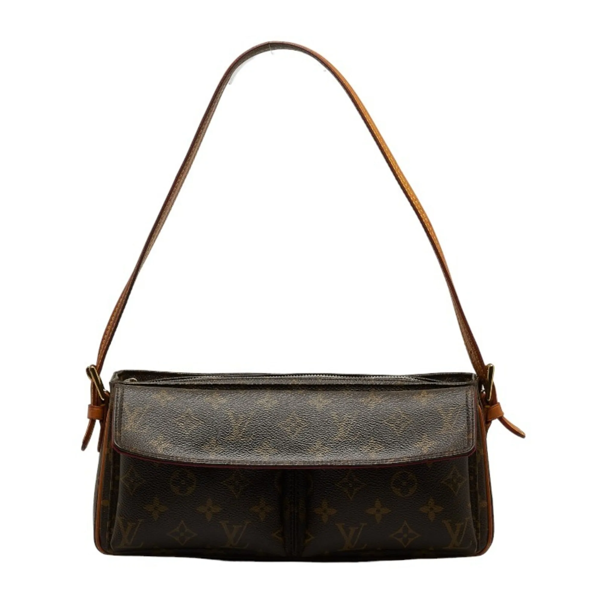 LOUIS VUITTON Monogram Vivacite MM Shoulder Bag M51164 Brown PVC Leather Women's