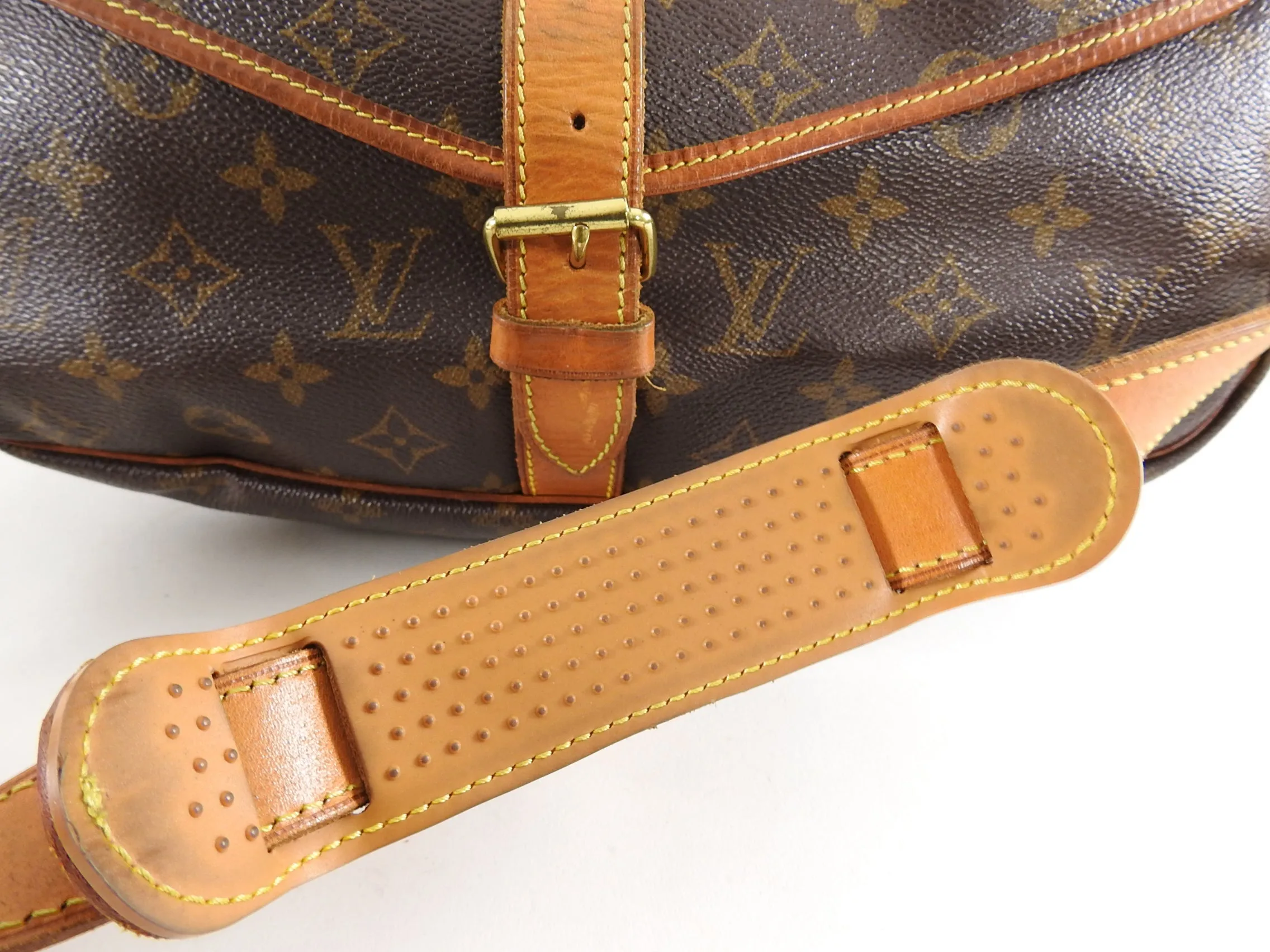 Louis Vuitton Vintage 1996 Saumur 35 Double Satchel Monogram Bag