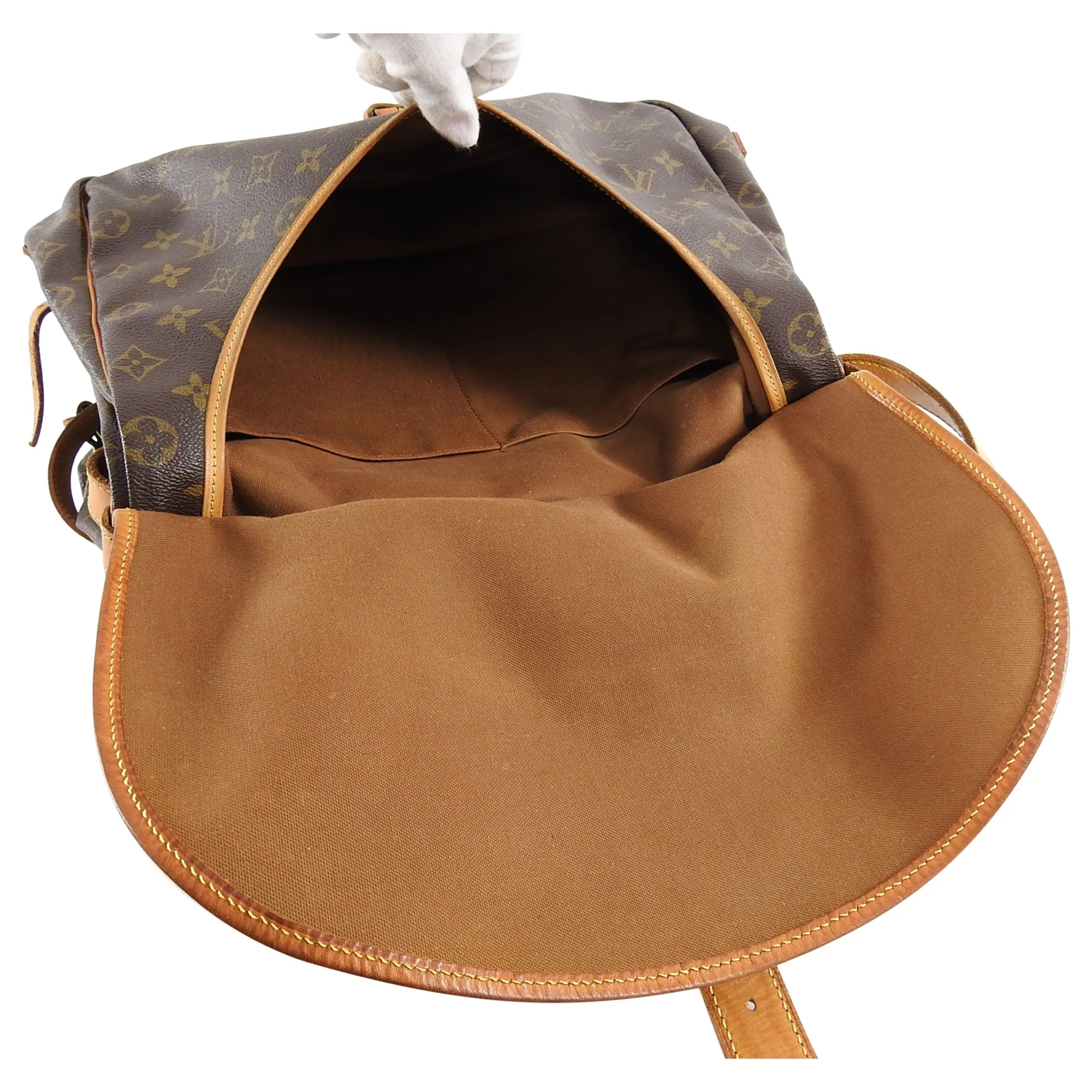 Louis Vuitton Vintage 1996 Saumur 35 Double Satchel Monogram Bag
