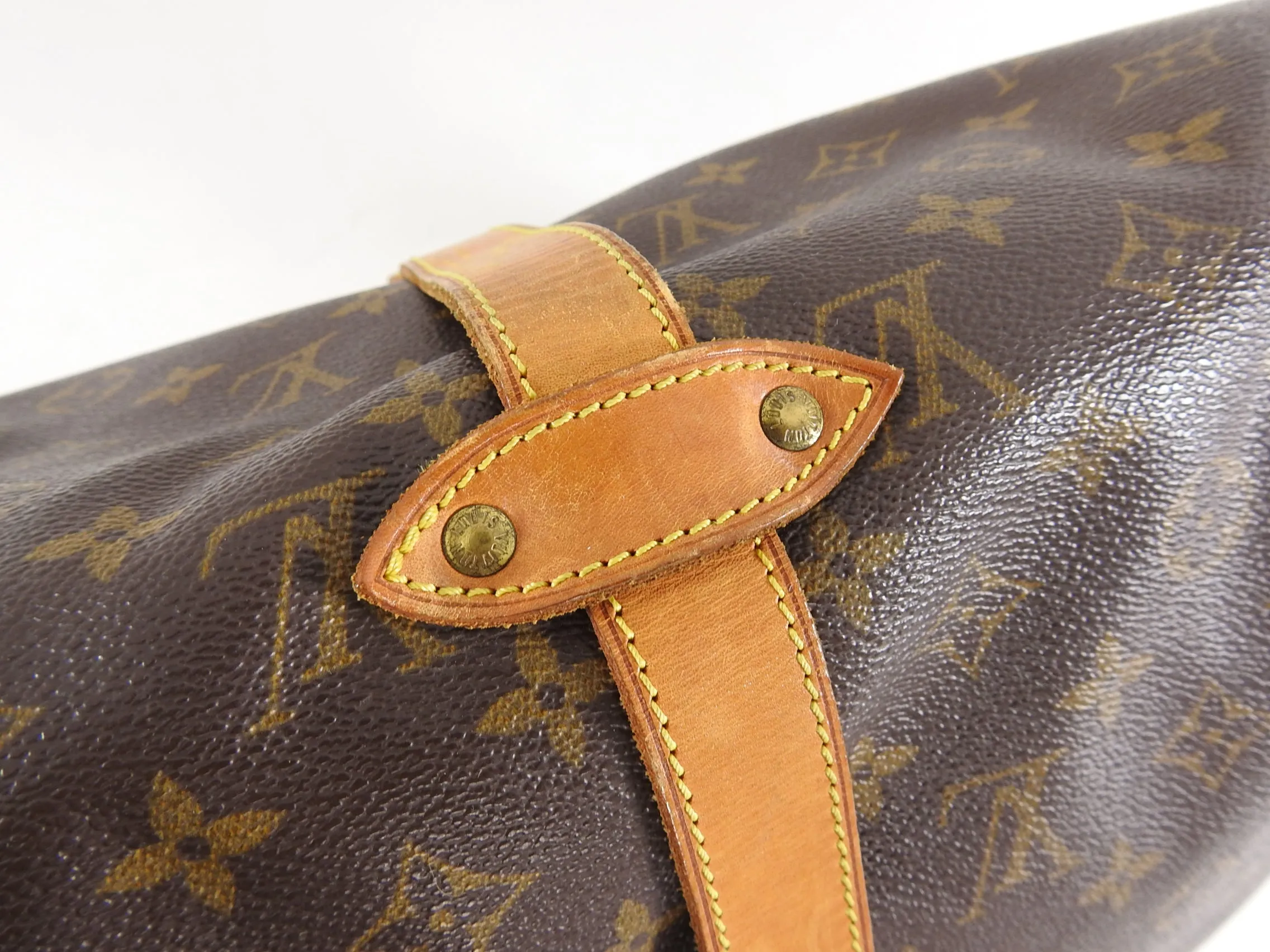 Louis Vuitton Vintage 1996 Saumur 35 Double Satchel Monogram Bag