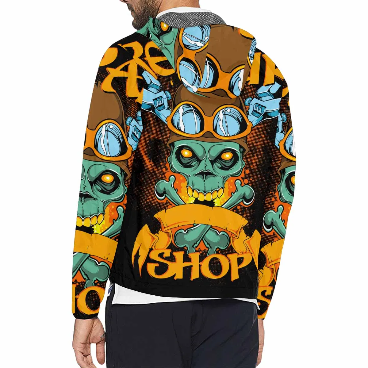 Men's Windbreaker printed Repair shop