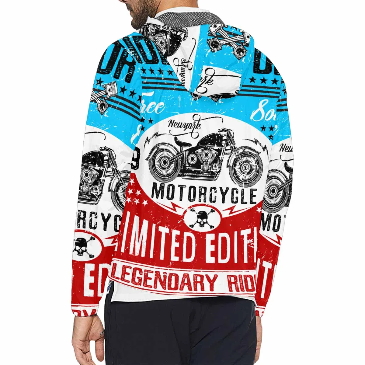 Men's Windbreaker printed ride slogan monogram