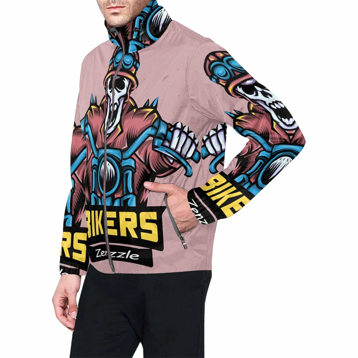 Men's Windbreaker printed skull moter biker