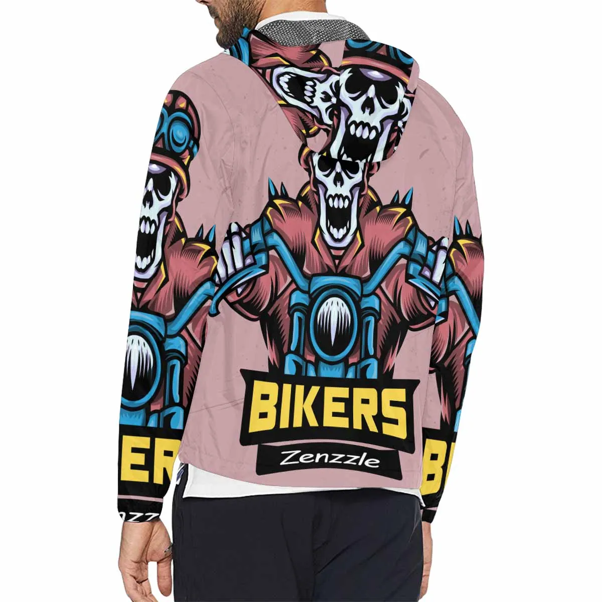 Men's Windbreaker printed skull moter biker