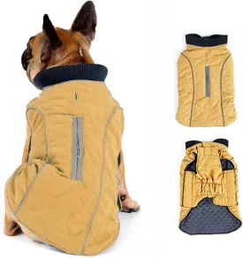 Morezi Dog Coat with Reflective strim, Winter Dog Jacket Water Resistant underbelly Warm Puppy Suit with Harness Hole - Suitable for French Bulldog, shitzu, Jack Russell Terrier - M - Yellow