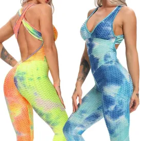 Multi-Color Backless Yoga Suit
