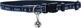 NHL CAT Collar Seattle Kraken Satin Cat Collar Hockey Team Collar for Dogs & Cats. A Shiny & Colorful Cat Collar with Ringing Bell Pendant