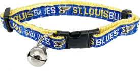 NHL CAT Collar St. Louis Blues Satin Cat Collar Hockey Team Collar for Dogs & Cats. A Shiny & Colorful Cat Collar with Ringing Bell Pendant