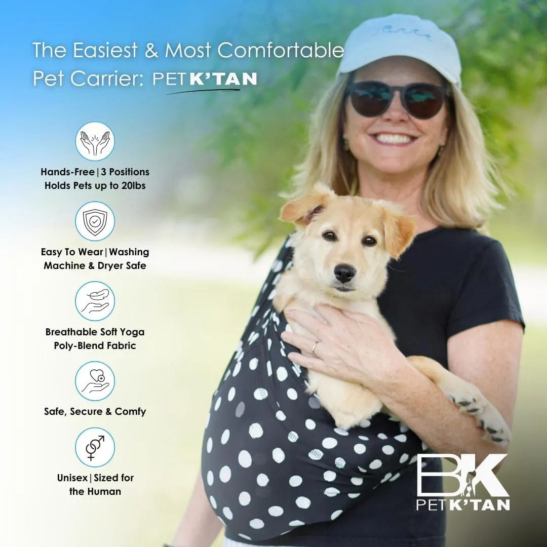 Pet K'tan Dog Sling Carrier: Hands Free for Small Dogs - #1 Pet Travel Accessory & Gift -Bond with New Puppy-Cats & Small Animals- Safe Durable Soft - Anti-Anxiety-Sized for the Human (see size chart)