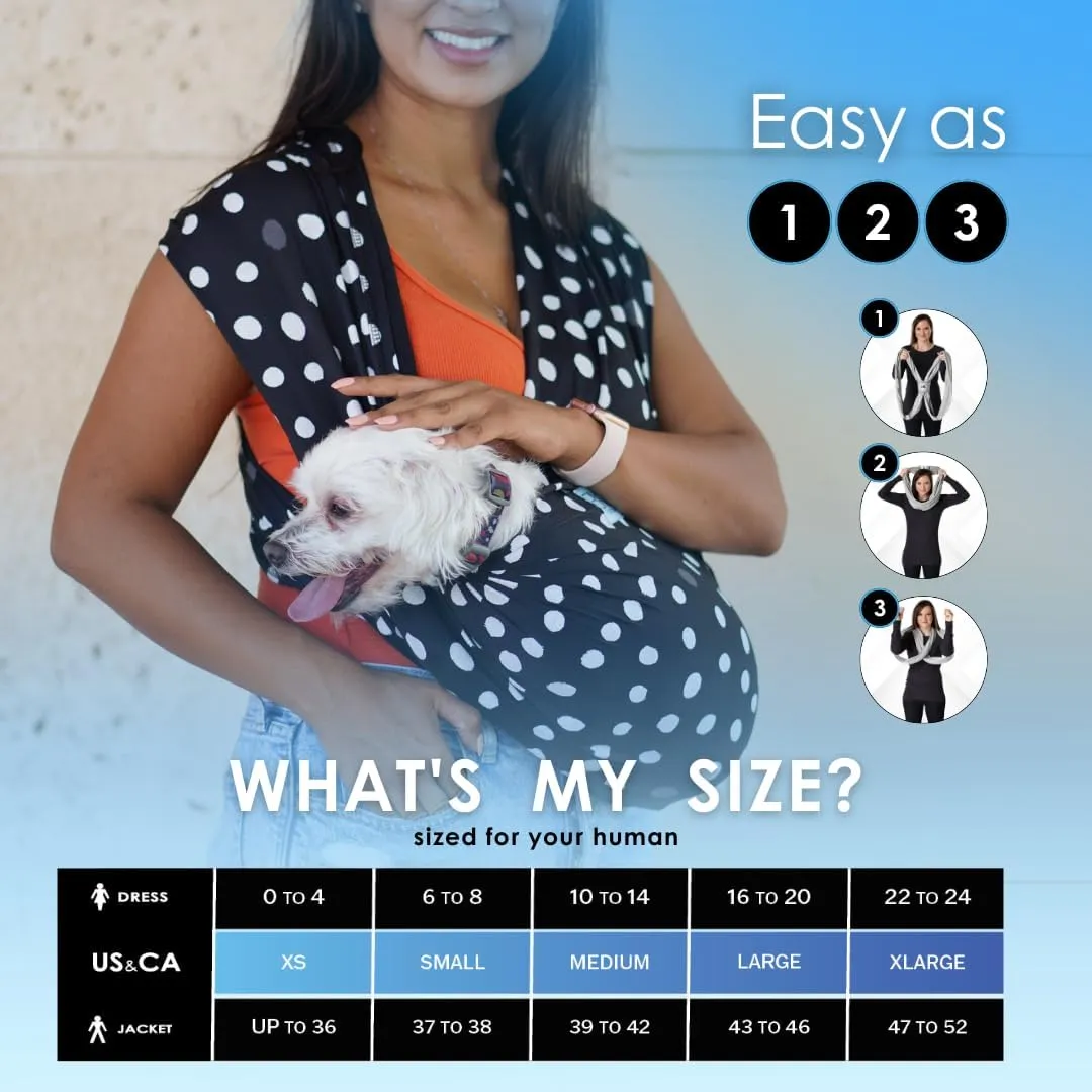 Pet K'tan Dog Sling Carrier: Hands Free for Small Dogs - #1 Pet Travel Accessory & Gift -Bond with New Puppy-Cats & Small Animals- Safe Durable Soft - Anti-Anxiety-Sized for the Human (see size chart)