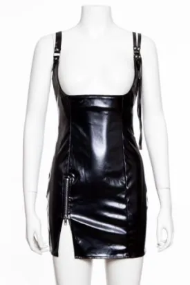 Pleather Camisole Dress - Black -