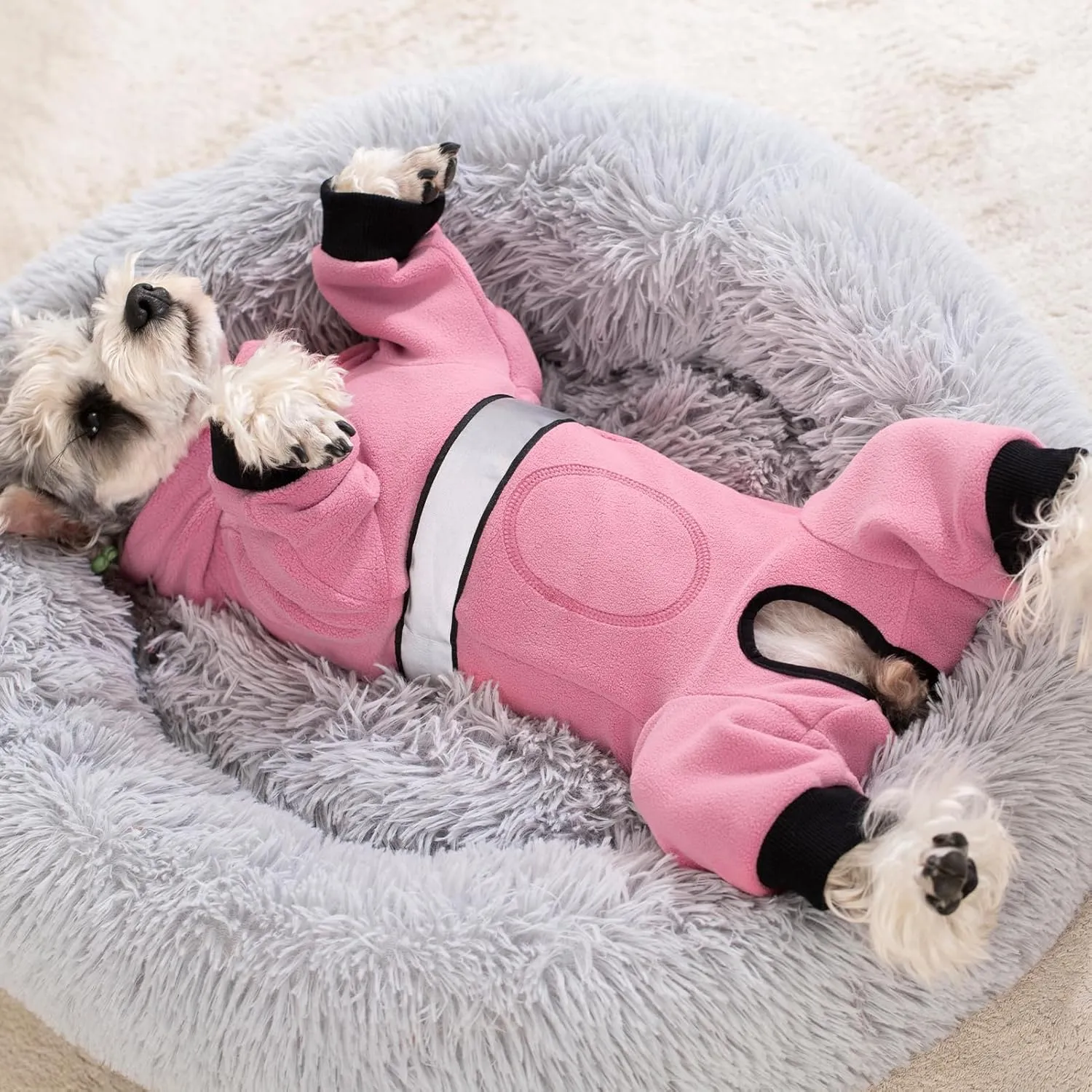Polar Fleece Dog Coats for Small Medium Dogs, Winter Jacket Sweater Vest Bodysuit, Four-Legged Warm Clothes Pajamas