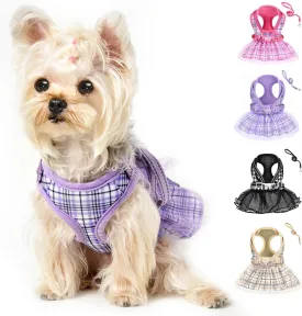 Purple Dog Harness and Leash Set, Breathable Adjustable No Pull Harness for Small to Medium Dogs - Chest 13.7-17.3in
