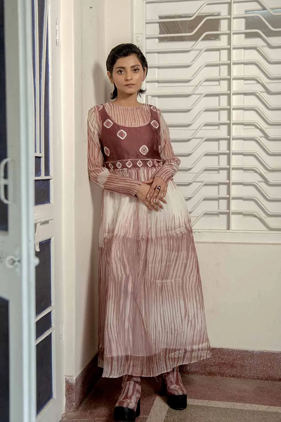Roseate Bliss Shibori Dress