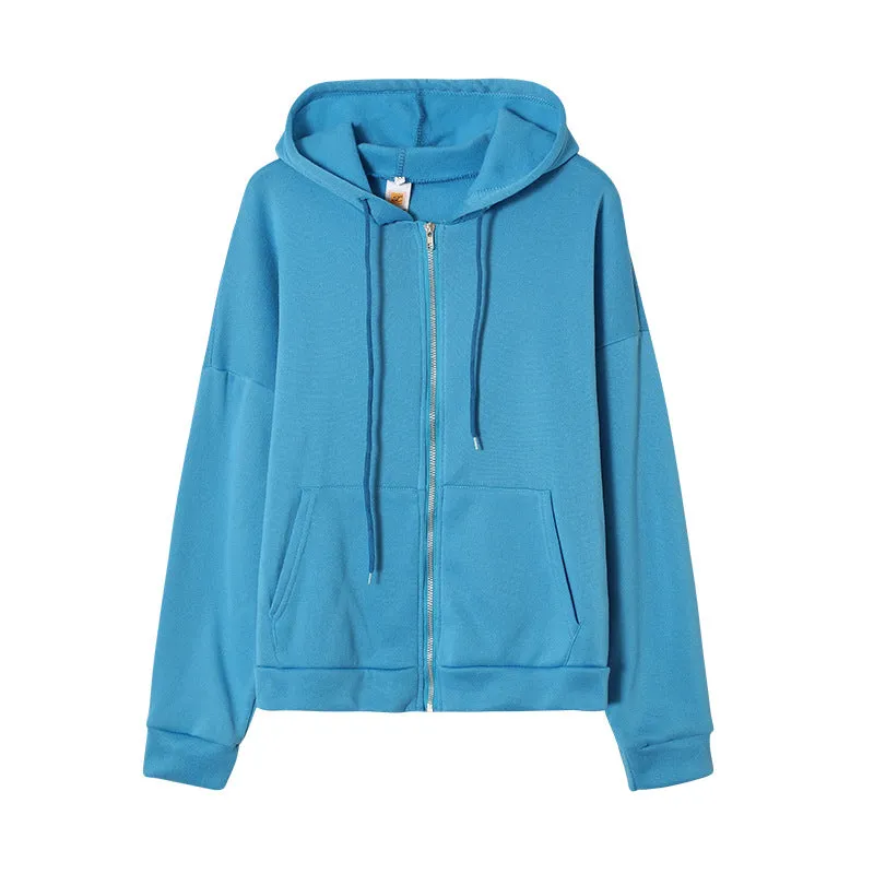 Women Oversized Sweatshirt Long Sleeve Zip Up Hoodies
