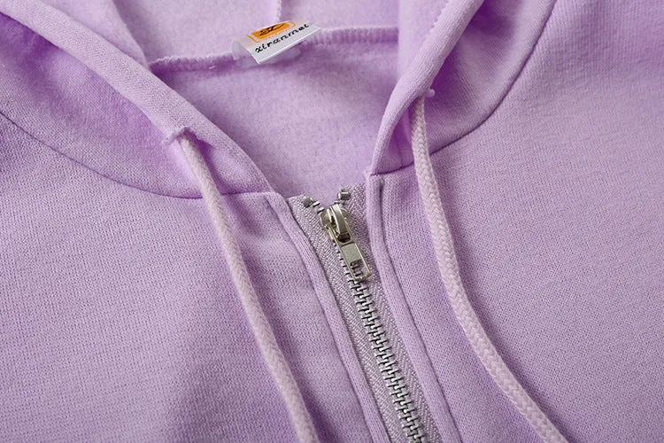 Women Oversized Sweatshirt Long Sleeve Zip Up Hoodies