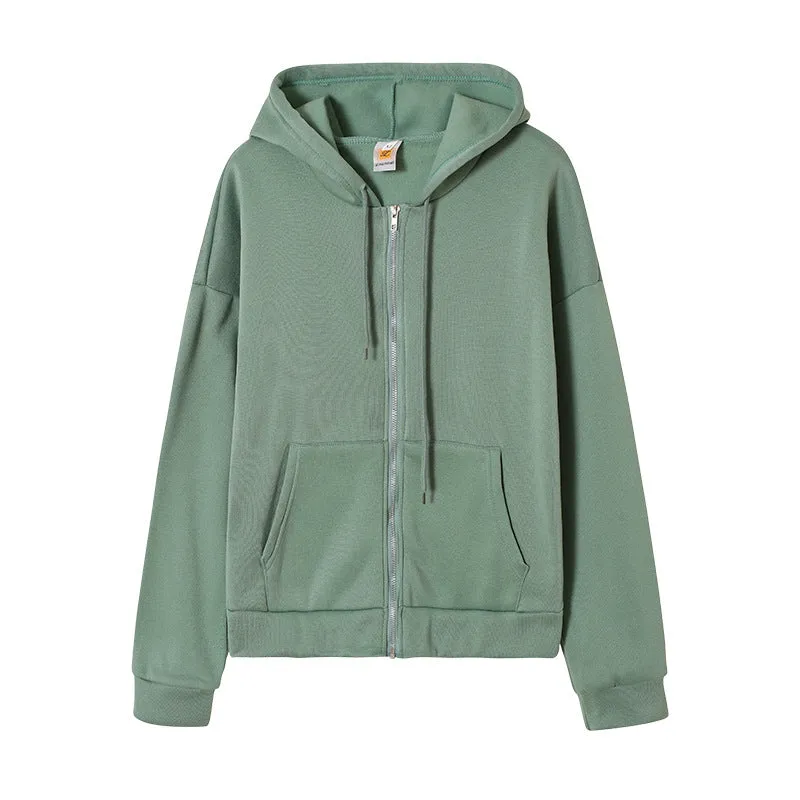 Women Oversized Sweatshirt Long Sleeve Zip Up Hoodies