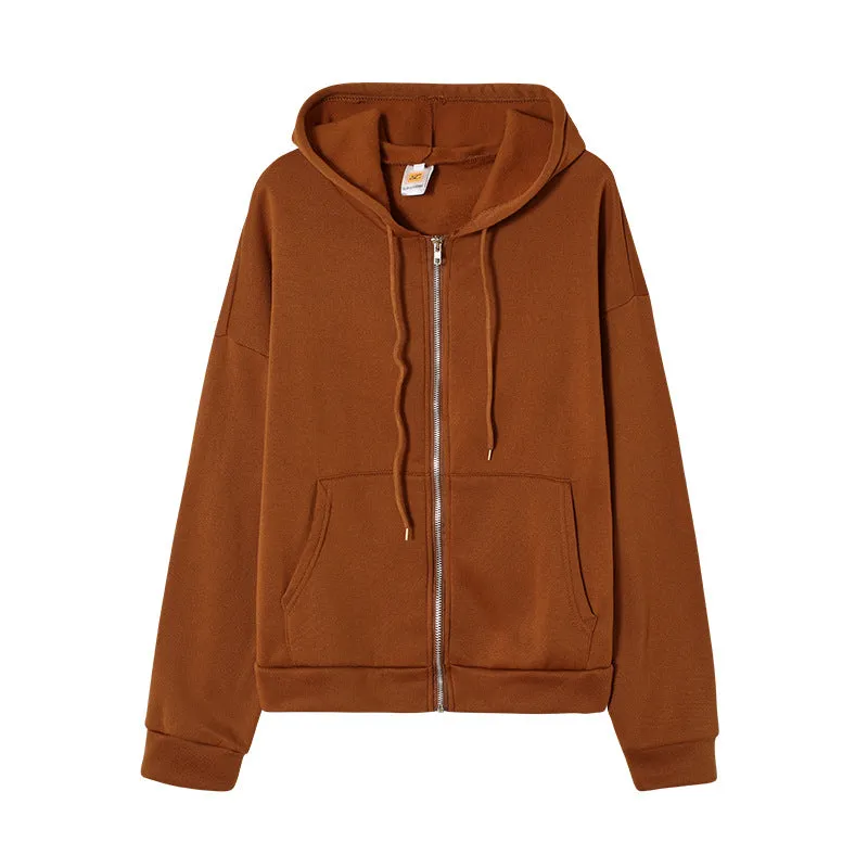 Women Oversized Sweatshirt Long Sleeve Zip Up Hoodies