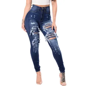 Women's Stylish Washed Ripped Jeans - GlamzLife