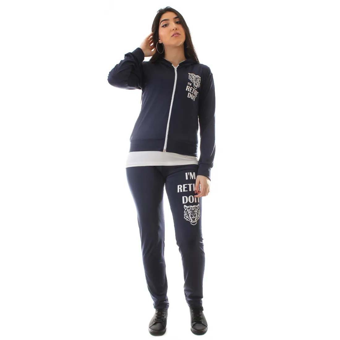 Women's Workout 3 Piece Set/ navy -6224