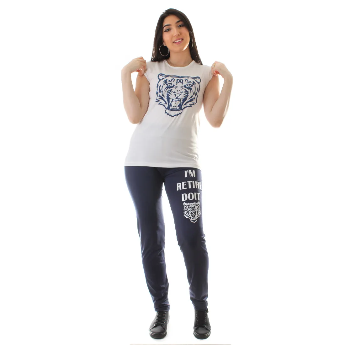 Women's Workout 3 Piece Set/ navy -6224