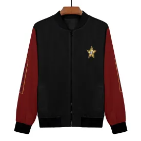 Womens Zip Up Print Bomber Jacket