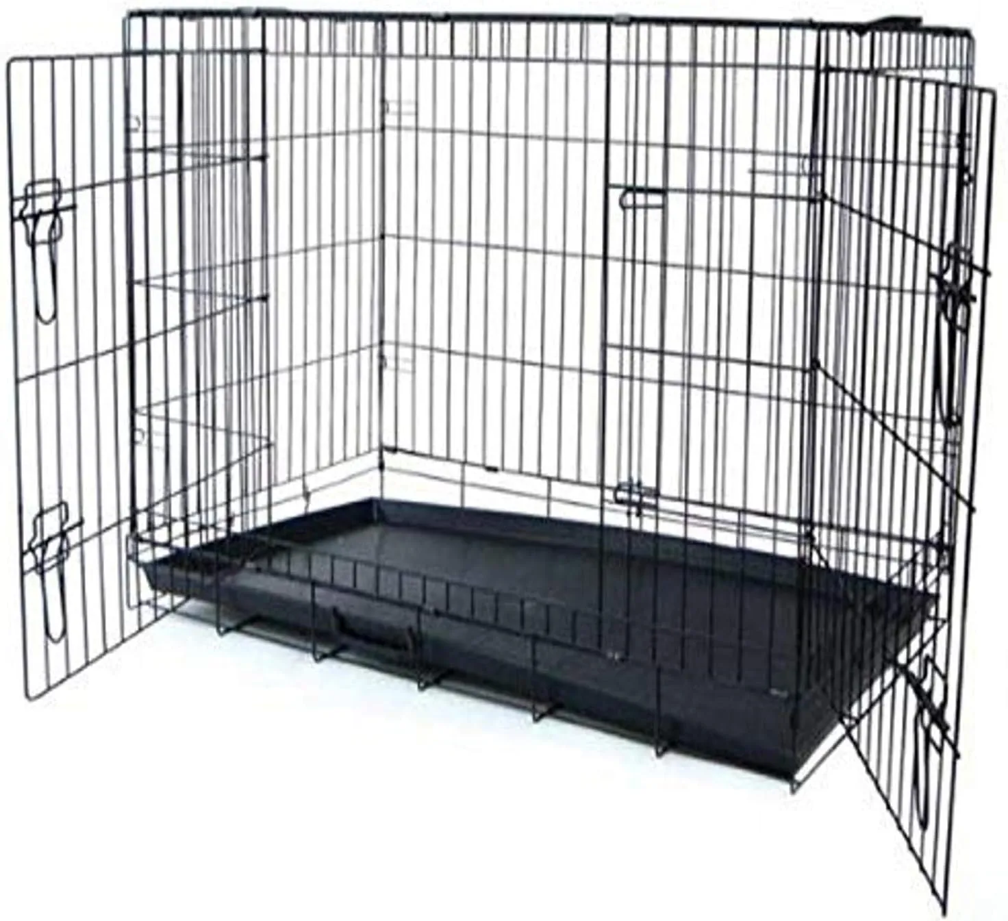 YML 36-Inch 2-Door Heavy Duty Dog Crate, Black