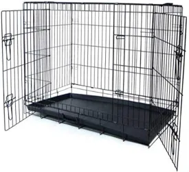 YML 36-Inch 2-Door Heavy Duty Dog Crate, Black